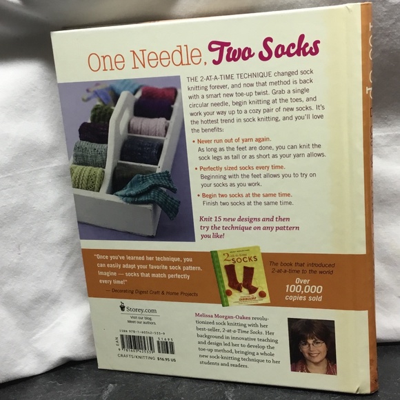 Toe-Up 2-at-a-Time Socks Book EUC - Picture 2 of 2